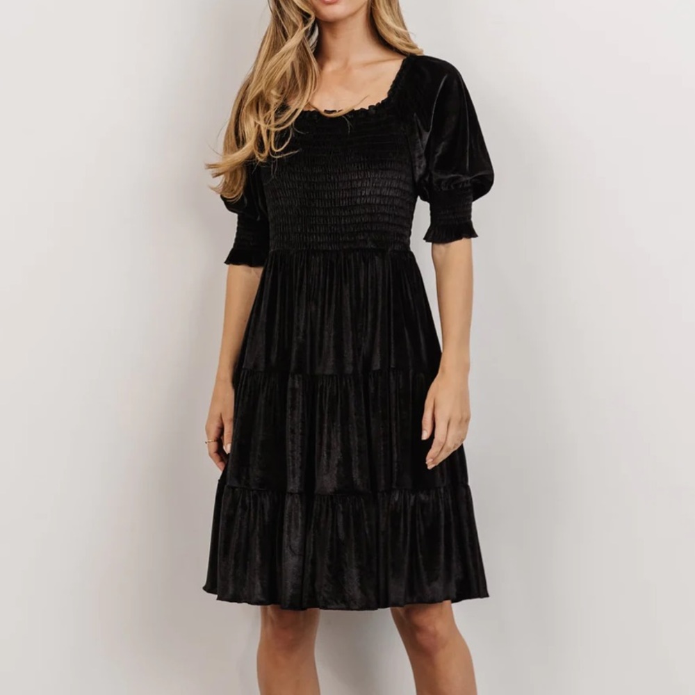 Baltic Born Bliss Smocked Velvet Short Dress